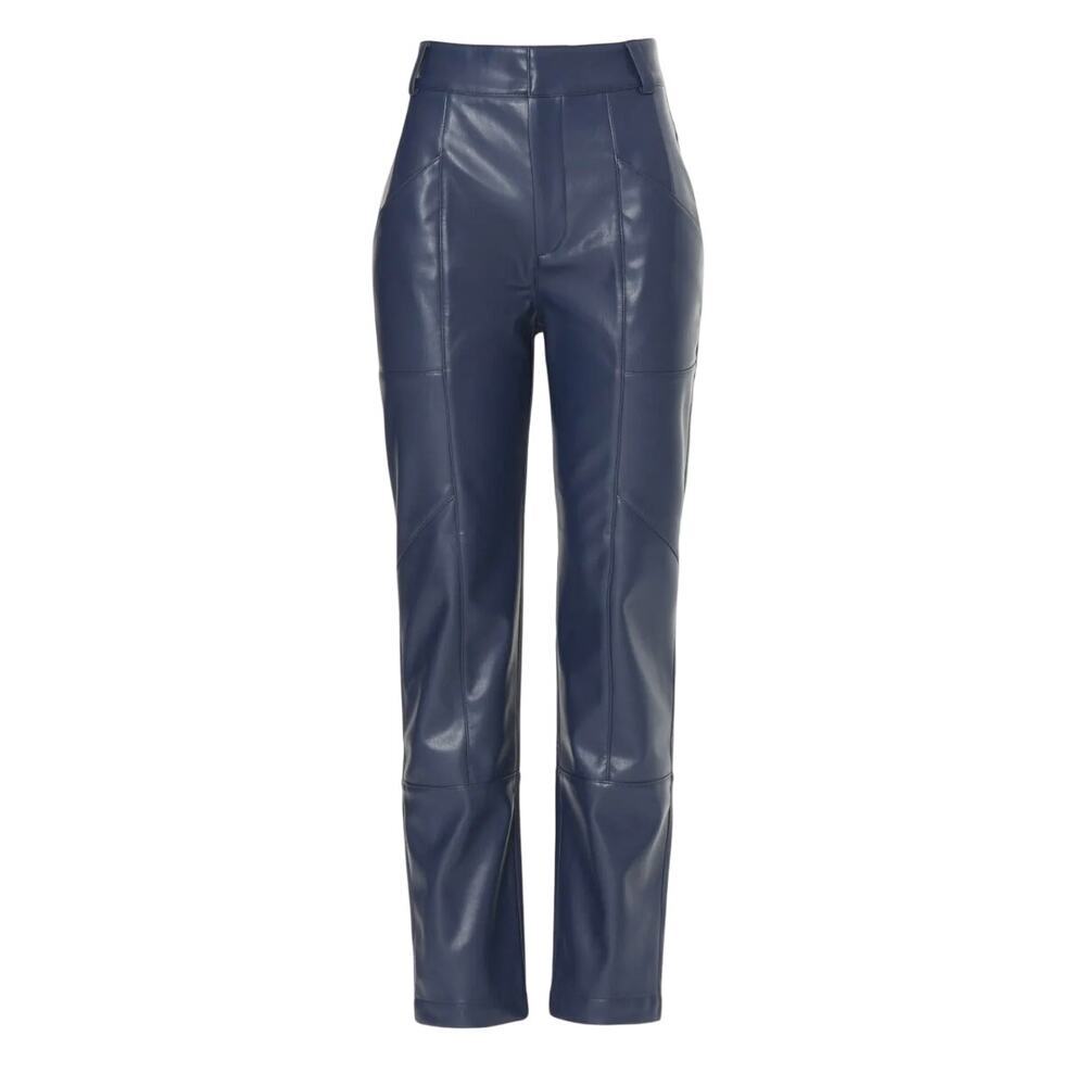 Ronny Kobo X RTR Blue Faux Leather Pants in Blue, Size US 2
